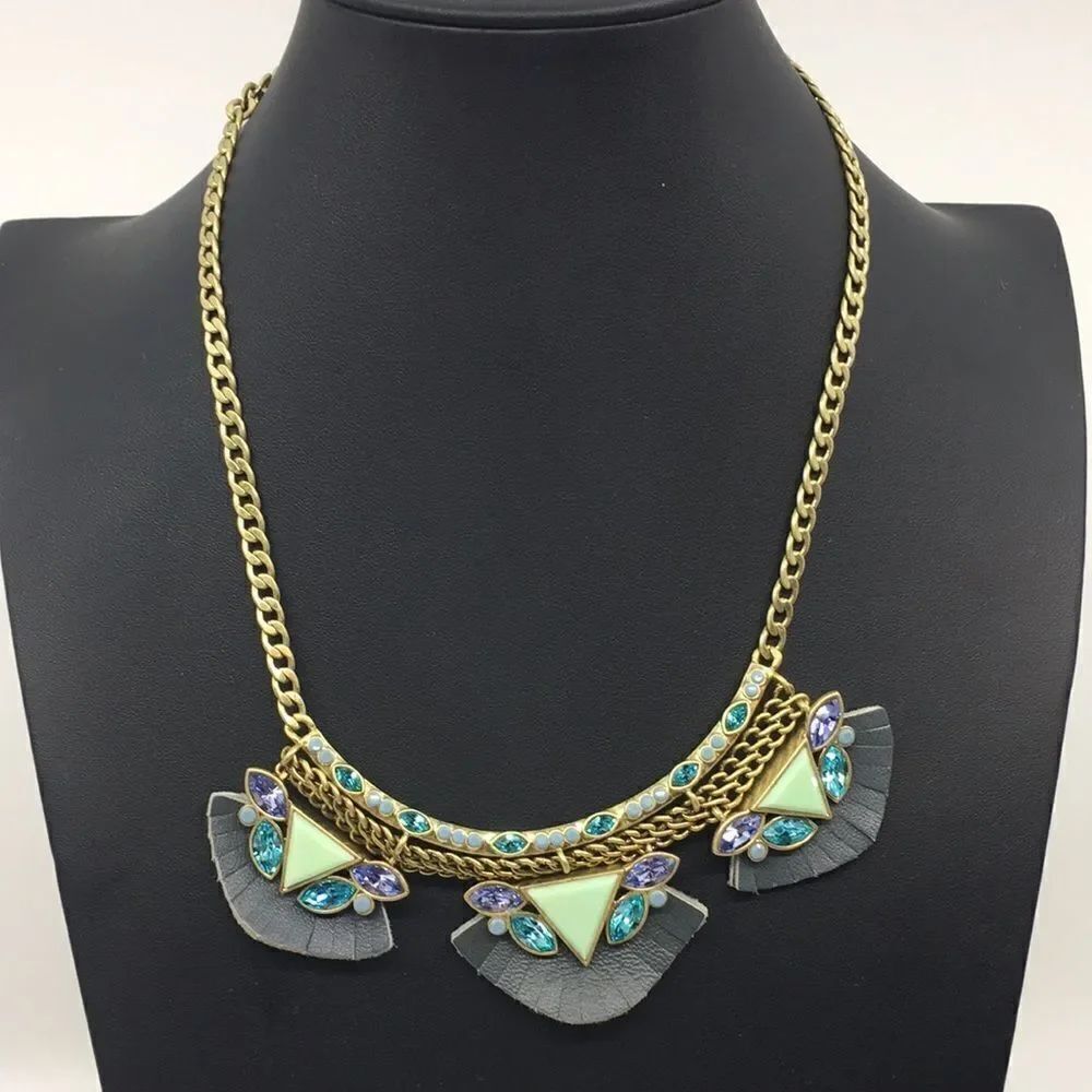 Silpada Posy Fringe Brass Crystal Necklace NWT